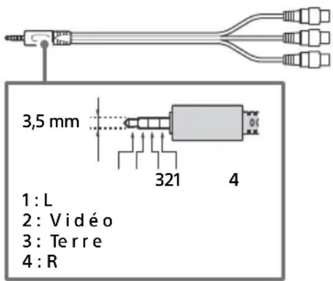 3,5 mm 1: L 2: Vidéo 3: Terre 4: R