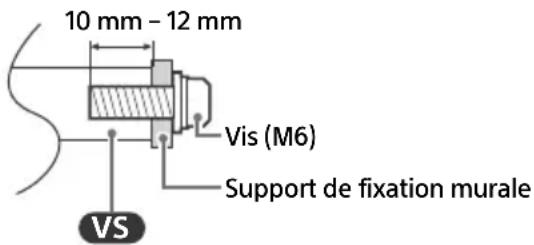 10 mm - 12 mm Vis (M6) Support de fixation murale VS