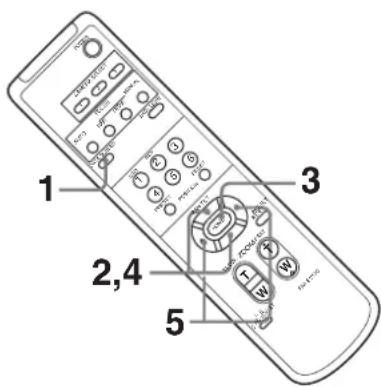 SONY BRC-300P - Opérations de menu à l'aide de la télécommande fournie - 1