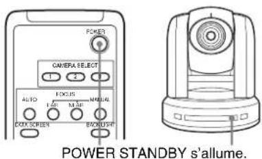 SONY BRC-300P - Pour mettre la caméra sous/hors tension à l'aide de la télécommande - 1