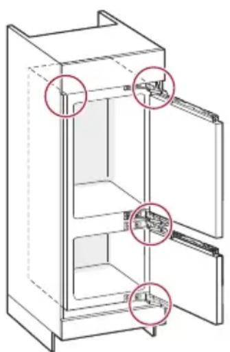 MIELE KF 7742 C - Fixation de l'appareil de froid dans la niche d'installation - 1