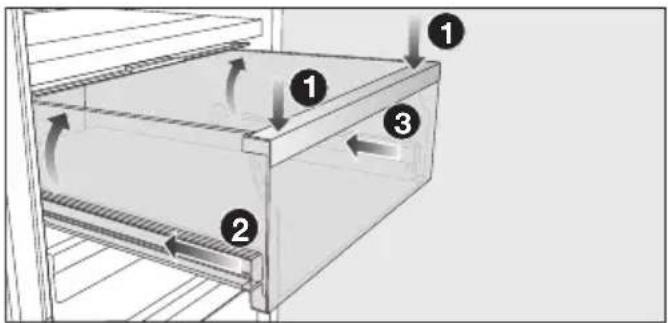 MIELE KF 7742 C - Retirer les tiroirs de la zone de réfrigération - 1