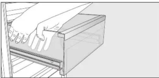 MIELE KFN 7744 D - Retirer les tiroirs de la zone de réfrigération - 1