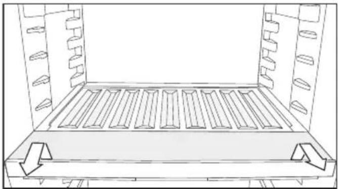 MIELE KFN 7744 D - Retirer la tablette avec le porte-bouteilles - 1