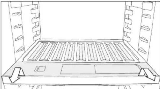 MIELE KFN 7774 C - Retirer la tablette avec le porte-bouteilles - 1