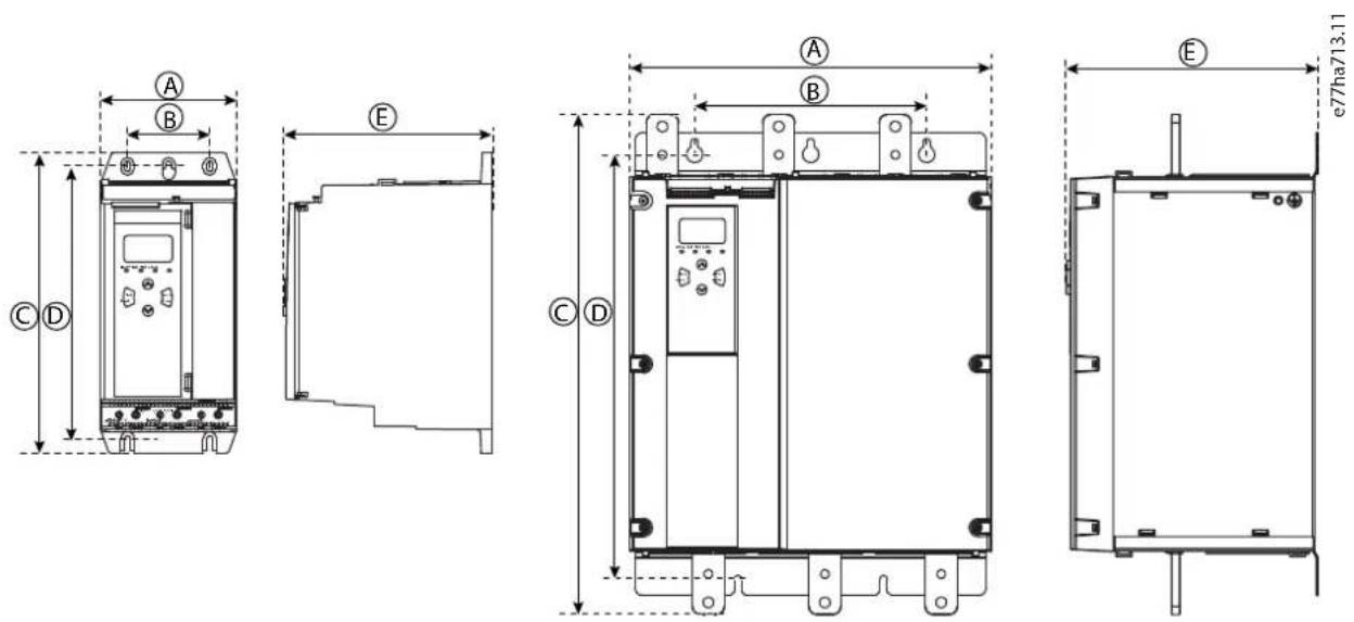 DANFOSS VLT MCD 600 - Dimensions et poids - 1