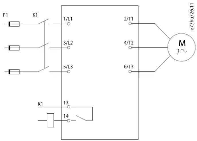 F1 K1 1/L1 2/T1 3/L2 4/T2 M 5/L3 6/T3 3~ K1 13 14 e77ha726.11
