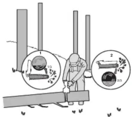 WORX WG325E.9 - Bucking a log - 2