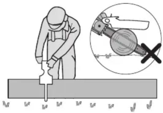 WORX WG325E.9 - Bucking a log - 1