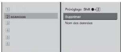 1 2 easessaa 3 4 5 6 Prinzoglage Shift ●+2 Supprimer Nom des données