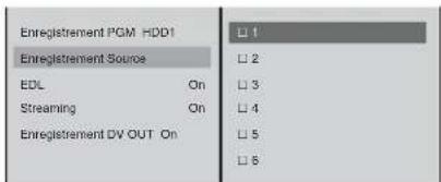 Enregistrement PGM HDD1 Enregistrement Source EDL On Streaming On Enregistrement DV OUT On