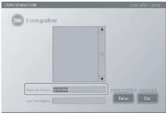 CONFIRMATION 1038-8007-0196 Enregistrer Nombre de finche : enregistrer Enregistrer : annulier Jouin enregistrer Enter Esc