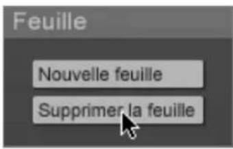 Feuille Nouvelle feuille Supprimer la feuille
