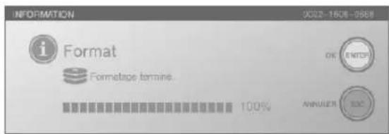 INFORMATION 2022-1608-9568 i Format Formetape tormine. 100% OK ENTER ANNULER ESC