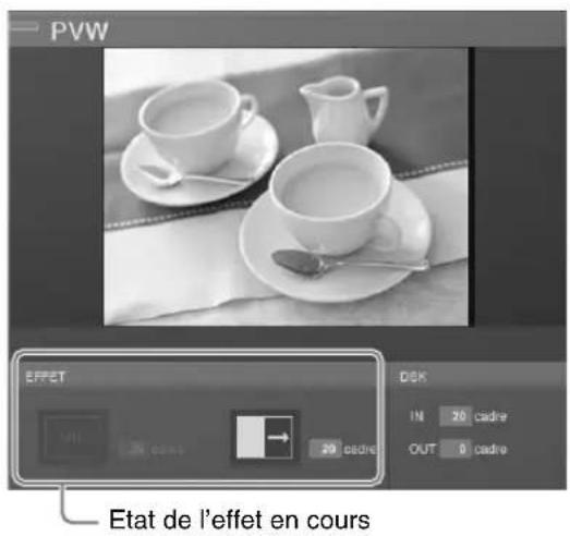 PVW EFFECT IN 20 cadre OUT 0 cadre Etat de l'effet en cours