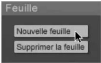 Feuille Nouvelle feuille Supprimer la feuille