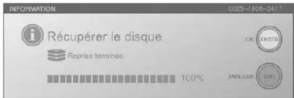 INFORMATION 0025-1806-0417 i Récupérer le disque Reprisa terminée. 100% CHK ENTOSI ANNLLSH LPG