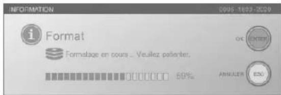 INFORMATION 0005-1803-2020 i Format Formatage en cours... Vesilez patienter. OK ENTER ANNULER END