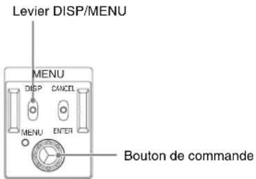Levier DISP/MENU MENU DISP CANCEL MENU ENTER Bouton de commande