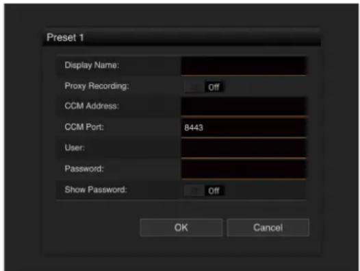 SONY CBK-WA100 - Pour modifier le préréglage - 1