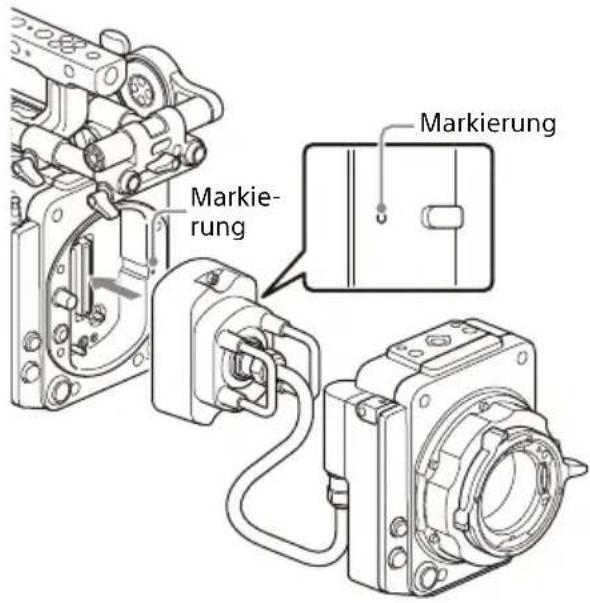 SONY CBK-3620XS - Bringen Sie den Empfänger des Imager-Block-Adapters am Kameragehäuseadapter an. - 1