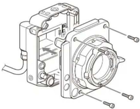 SONY CBK-3620XS - Bringen Sie den in Schritt 1 entfernten Imager-Block am Imager-Block-Adapter an. - 1
