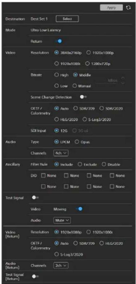 SONY CBK-RPU7 - Onglet Settings - 1