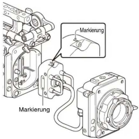 SONY CBK-3610XS - Bringen Sie den Empfänger des Imager-Block-Adapters am Kameragehäuseadapter an. - 1