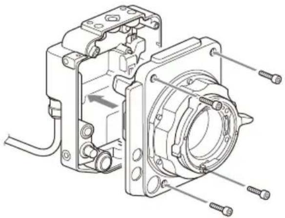SONY CBK-3610XS - Bringen Sie den in Schritt 1 entfernten Imager-Block am Imager-Block-Adapter an. - 1