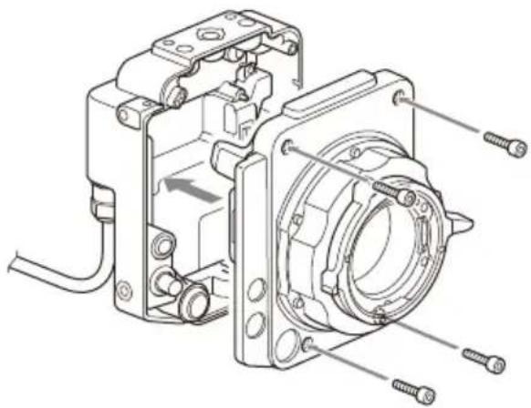 SONY CBK-3610XS - 将在步骤 1 中取下的成像器块安装到成像器块适配器。 - 1