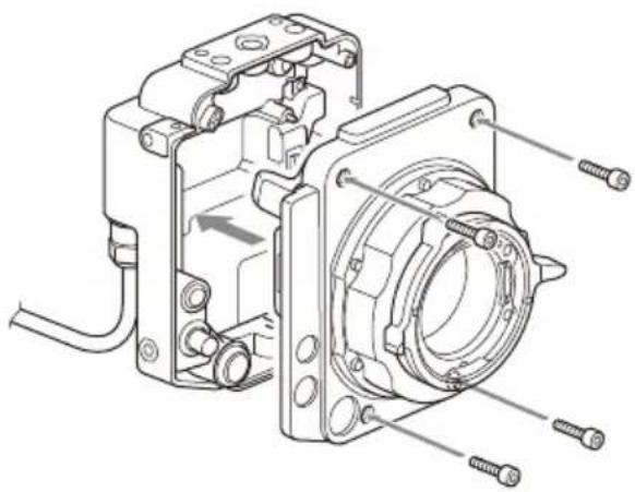 SONY CBK-3610XS - Attach the imager block, removed in step 1, to the imager block adapter. - 1