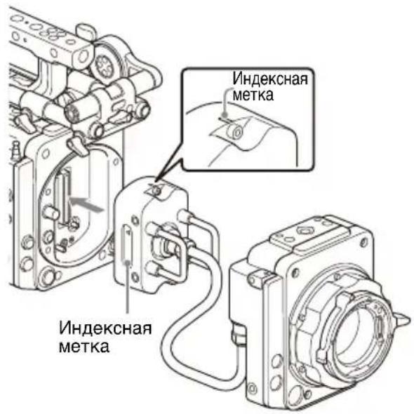 SONY CBK-3610XS - 4Установите приемник адаптера блока изображения на адаптер корпуса камеры. - 1