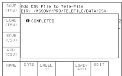 SONY HKSR-5803HQ - Pour annuler l'ajout du fichier csv dans l'étiquette Tele-File - 2