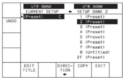 SONY HKSR-5803HQ - Rappel de réglages de menu d'une banque de mémoire de magnétoscope - 2
