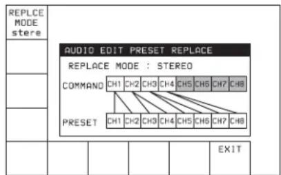 SONY HKSR-5803HQ - 4-6-5 Sélection du mode de remplacement de commande de montage audio numérique d'un dispositif extérieur (AUDIO EDIT PRESET REPLACE) - 1