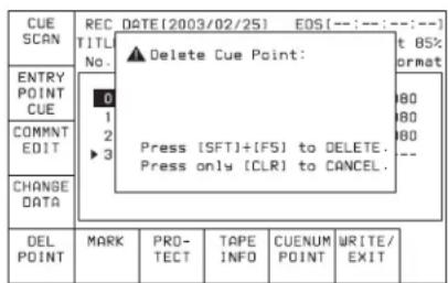 SONY HKSR-5802 - Pour supprimer la ligne ainsi que le code temporel Amenez le curseur sur le code temporel à supprimer avec les touches de curseur. - 1