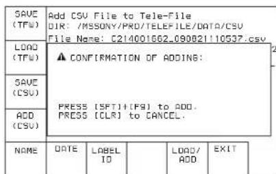 SONY HKSR-5802 - Ajout des données csv du « Memory Stick » dans l'étiquette Tele-File - 2