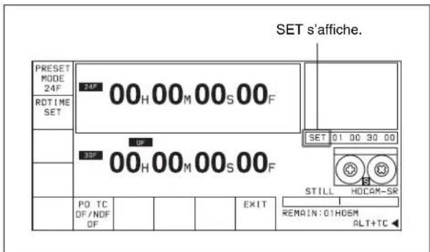 SONY HKSR-5802 - 4-3-8 Préréglage du code temporel Pulldown (PDPSET MENU) (quand la carte HKSR-5001 est installée) - 4