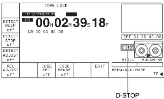 SONY HKSR-5001 - Pour appeler l'écran de menu STOP CODE - 2