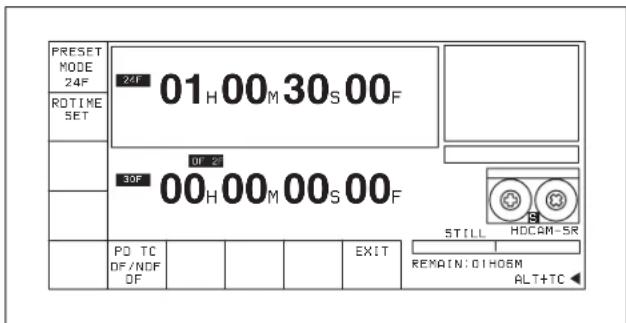 SONY HKSR-5001 - 4-3-8 Préréglage du code temporel Pulldown (PDPSET MENU) (quand la carte HKSR-5001 est installée) - 5