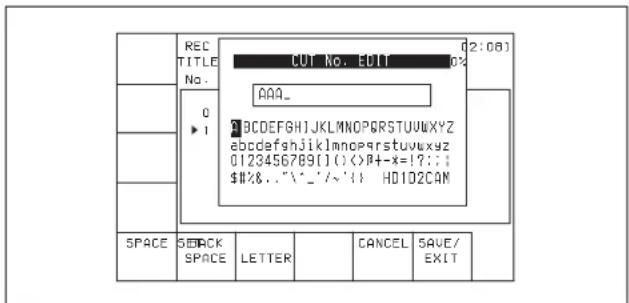 SONY HKSR-5001 - Appuyez sur la touche F7 (SET LETTER) ou sur la touche centrale de curseur. - 1