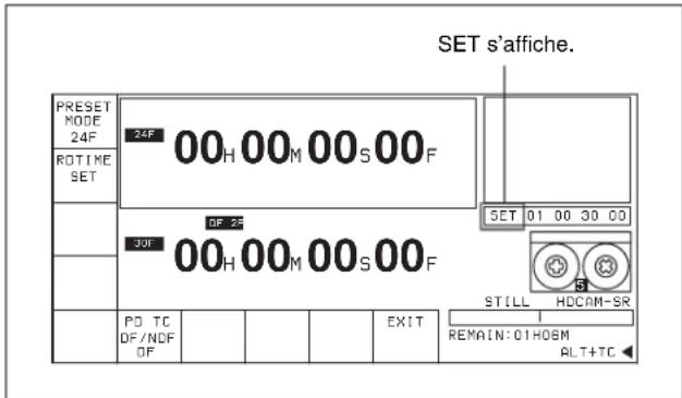 SONY HKSR-5001 - 4-3-8 Préréglage du code temporel Pulldown (PDPSET MENU) (quand la carte HKSR-5001 est installée) - 4