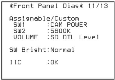 SONY HXCU-D70 - Diagnostics du panneau avant - 1