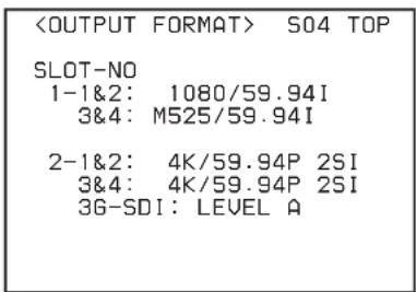 SONY HXCU-FB80 - Affichez la page OUTPUT FORMAT du menu SYSTEM OPERATION. - 1