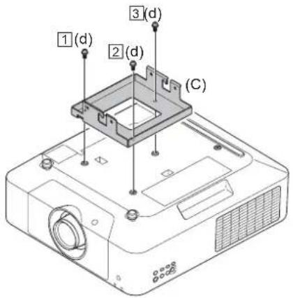 SONY PSS-650 - Befestigen des Projektorhalters - 1