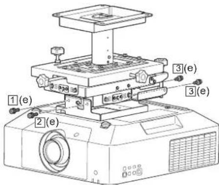 SONY PSS-650 - 将投影机安装到调整支架 - 2