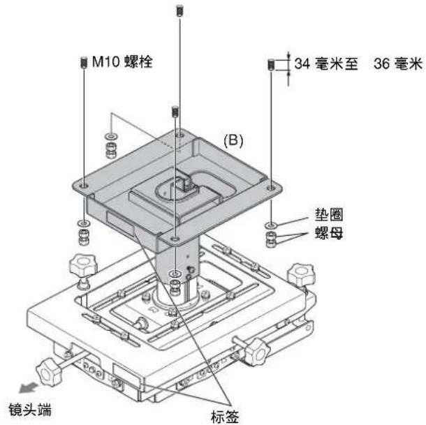 SONY PSS-650 - 安装天花板安装支架到天花板。 - 1