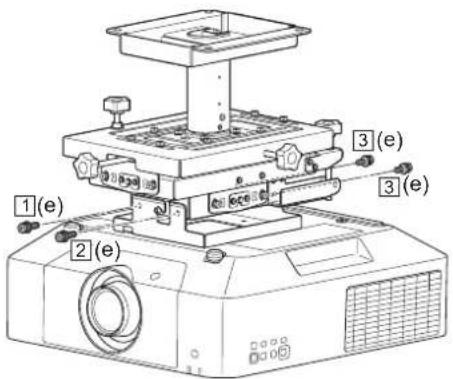 SONY PSS-650 - Befestigen des Projektors am Einstellungshalter - 2