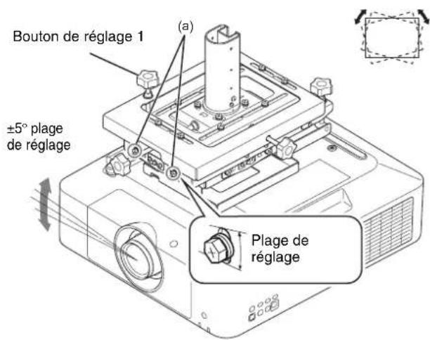Bouton de réglage 1 ±5° plage de réglage (a) Plage de réglage