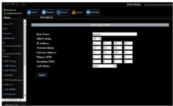 SONY PCS-MCS1 - Connexion LAN à l'aide de la traversée de pare-feu H.460 (LAN1 uniquement) - 2